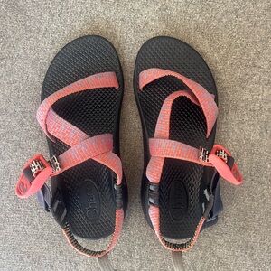 Chaco Black Sandals with Red Straps